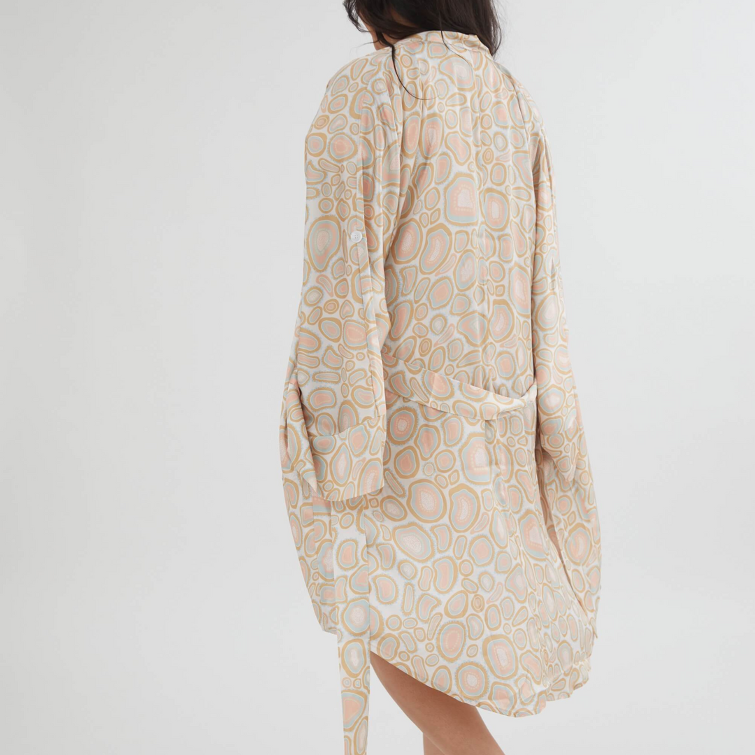 REBORN Long Sleeved Pocket Silky Satin Robe, size 8-18